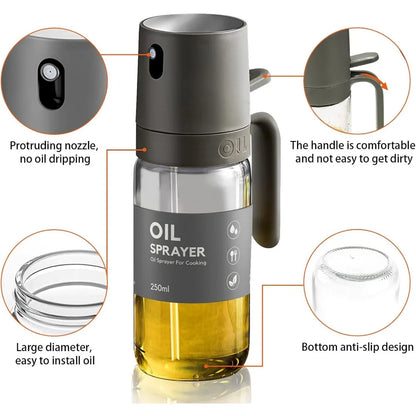 Oil Sprayer Kitchen Tools for Cooking,Borosilicate Glass Oil Sprayer,250ml Oil Spray Bottle for BBQ Kitchen Baking Roasting