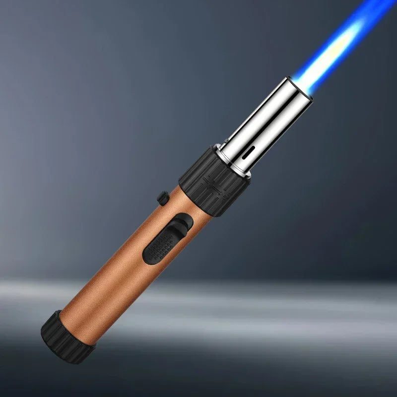 Metal Gas Lighter Powerful Kitchen Cooking Torch Turbo Flame Jet Outdoors BBQ Barbecue Smoking Accessories Windproof Lighters