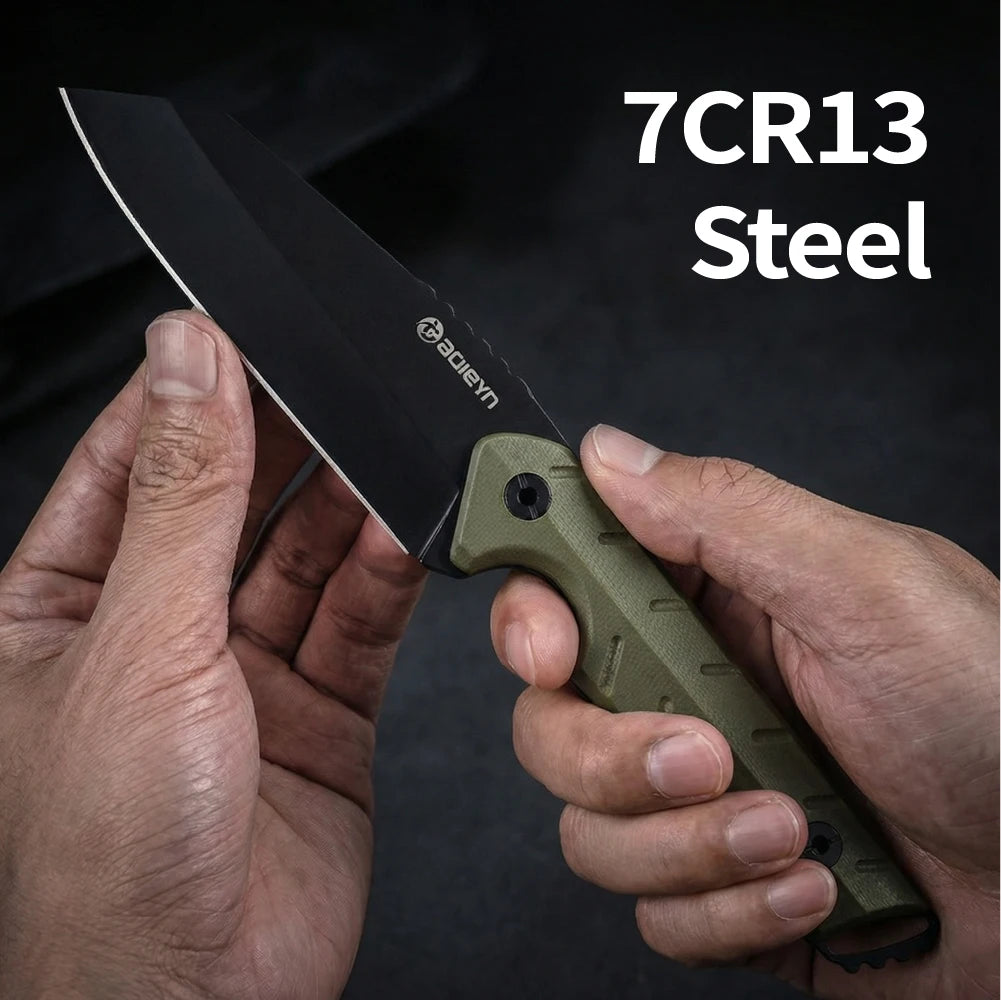 1 piece, 7RC13 high carbon stainless steel professional kitchen and outdoor dual-use knife, G10 handle K-type scabbard