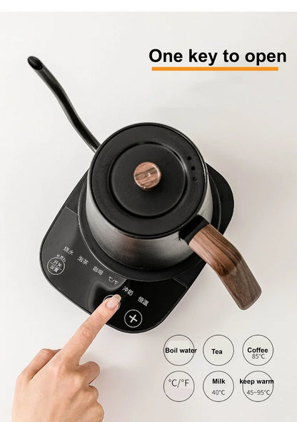 110V/220V Electric Kettle Temperature Control Teapot 304 Stainless Steel Long Mouth Gooseneck Coffee Auto Keep Warm 800ml