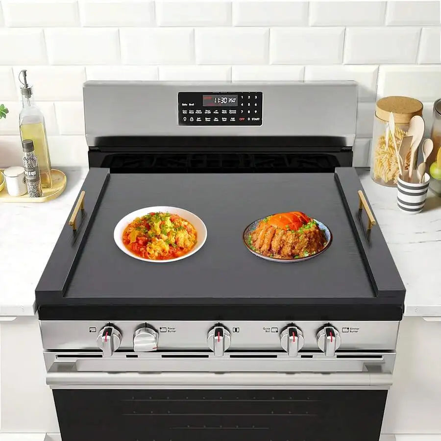 Noodle Board Stove Cover With Handles, Noodle Board Wood Stovetop Cover, RV Stove Cover, Multiple Stove Top Cover Board For Elec