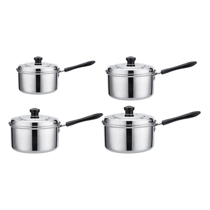 Nonstick Saucepan with Lid Stainless Steel Multipurpose Easy Clean Sauce Pan for Hotel Indoor Outdoor Hiking Teahouse Restaurant