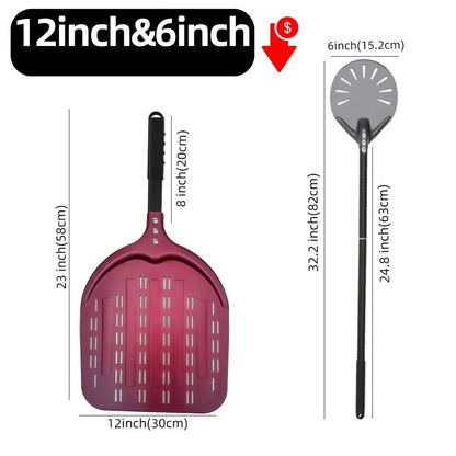 6&12 13 14  Inch Aluminum Pizza Peel Bread Paddle Pizza Oven Turning Peel Hard  Anodized Pizza  Baking Kitchen Tool Spatula