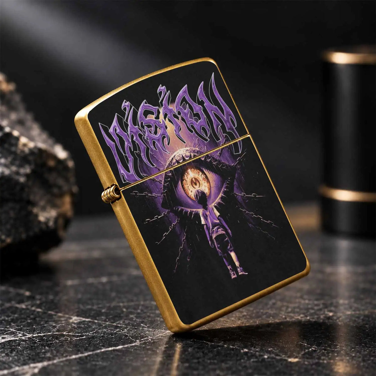 Creative All-Seeing Eye Lighter With Art Print, Trendy Dark Aesthetic Portable Accessory, Atmospheric Daily Carry Decor, Unique Exquisite Gift For Friends, Suitable For All Kinds Of Daily Occasions And Scenarios A Humorous An