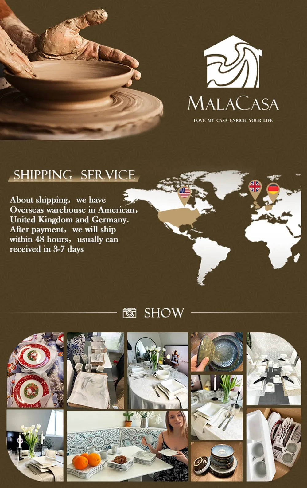 MALACASA FLORA 26-PIECE Nordic European Marble Gray Porcelain Tableware Set with 6PCS Bowl Dinner Plate Dessert Soup Plate
