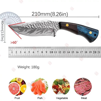 WXCOO Kitchen Knife Durable Meat Cutting Stainless Steel Utility Barbecue Forged Boning Knife Fruit Slicing Cooking Tools
