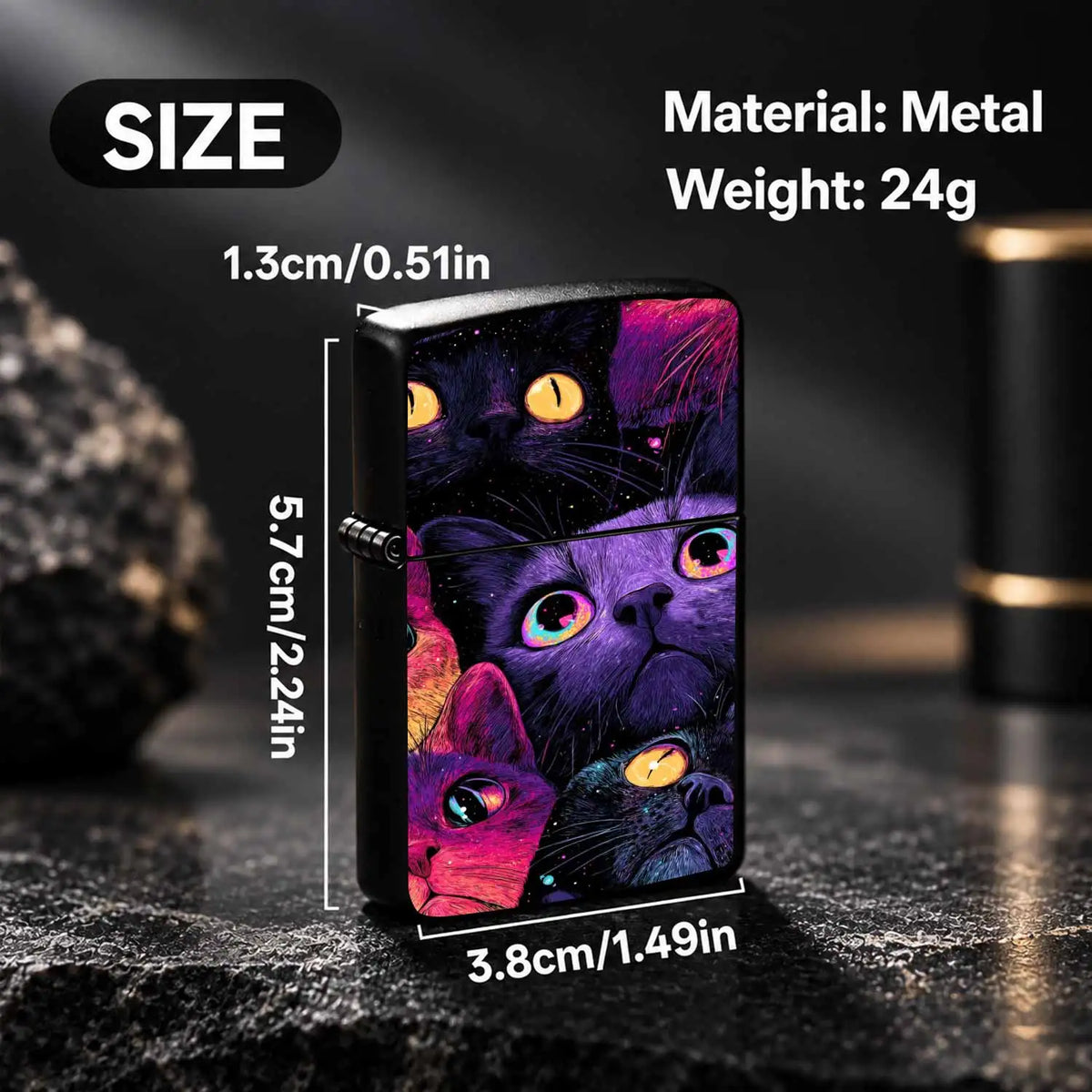 Vibrant Starry Cat Pattern Portable Lighter Stylish Creative Versatile Daily Use Accessory Ideal For Outdoor Home Scenes Thoughtful Unique Gift For Friends And Cat Lovers Chic Eye-Catching Practical Carryaround Item For All O
