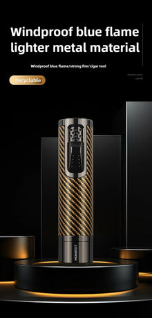 HONEST Windproof Metal Jet Flame Torch Lighter, Refillable Multi-Use for Cigar Welding Moxibustion Outdoor