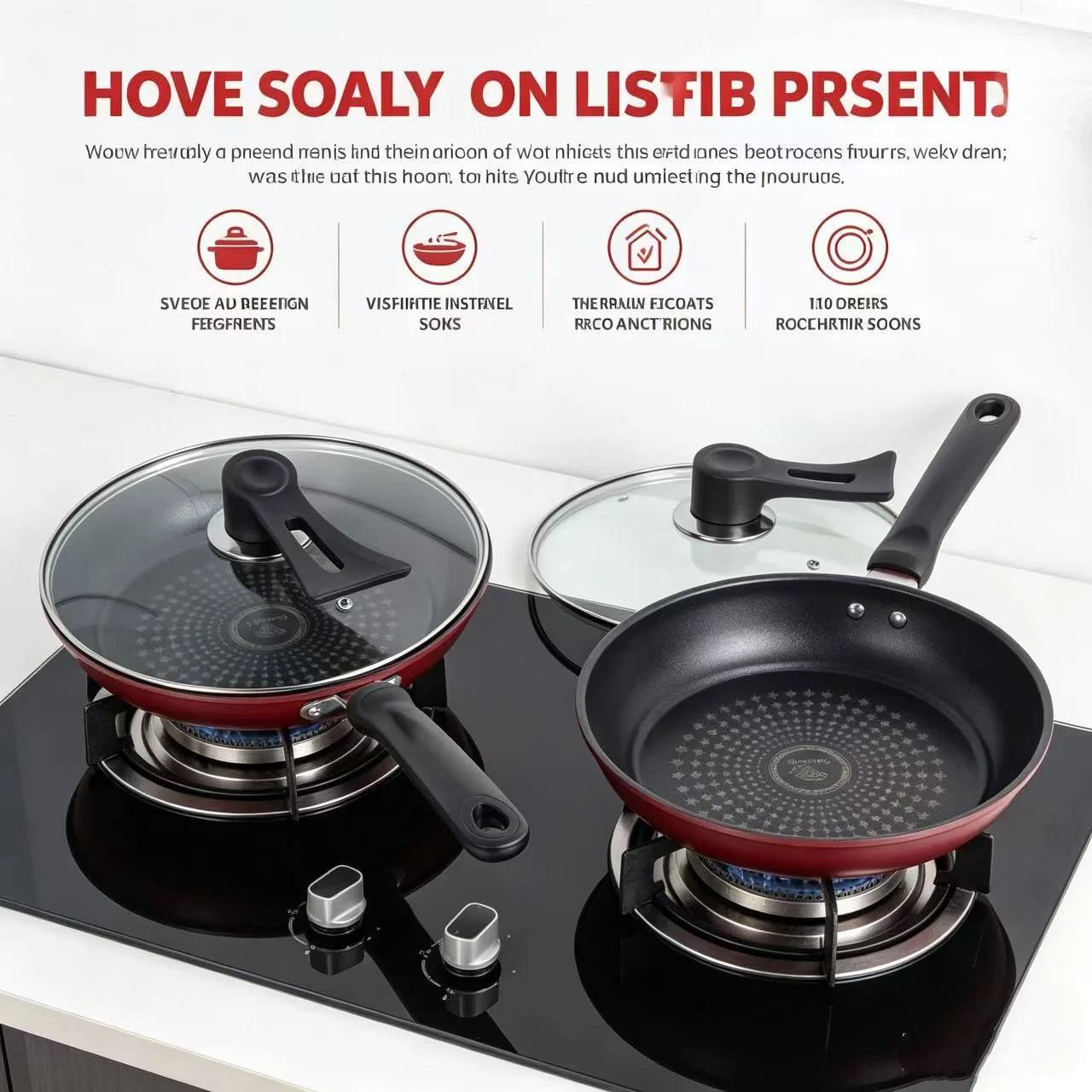 Non-Stick Cast Iron Frying Pan with Lid, Household Non-Stick Oil-Retaining Steak Frying Pan, Pancake Pan, Small Pan, Special Pan for Hand-Grabbed Pancakes, Frying Pan