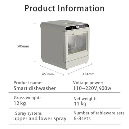 Smart Mini Automatic Freestanding Dishwasher for Dishwashing Sterilization Portable Dishwasher Machine for Home and Hotel Use