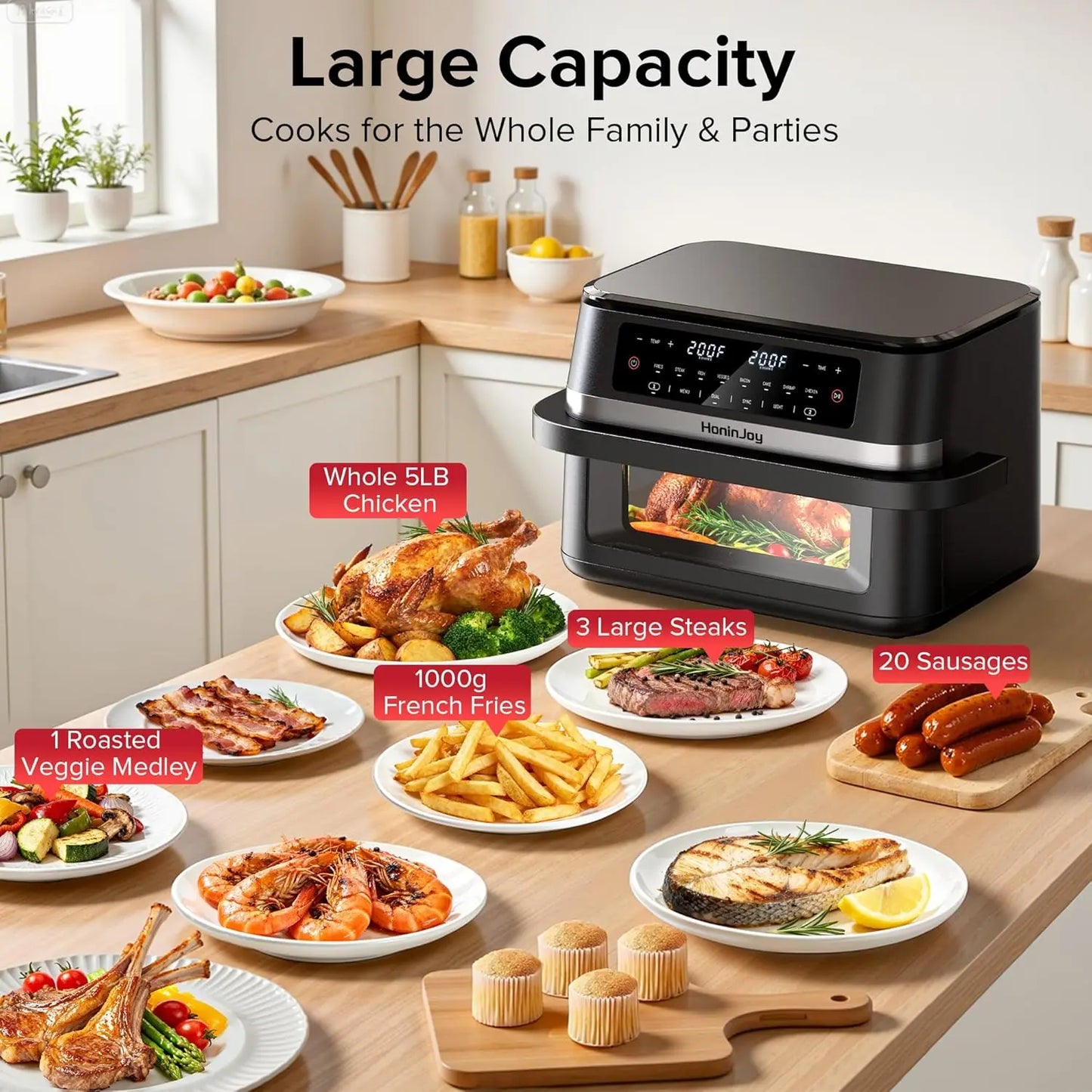 12QT Dual Basket Air Fryer with Flex Design, Viewing Window & 50PCS Liners, 12-in-1 Family Size, Sync & Dual Cooking, Dishwasher Safe