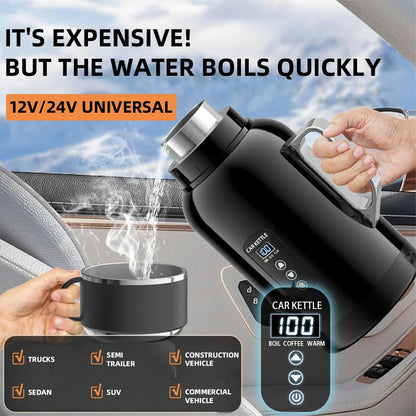 1.3L&1.5L Car Kettle 12V24V Truck Specific Heating And Insulation Integrated Intelligent 304 Stainless Steel Electric Kettle