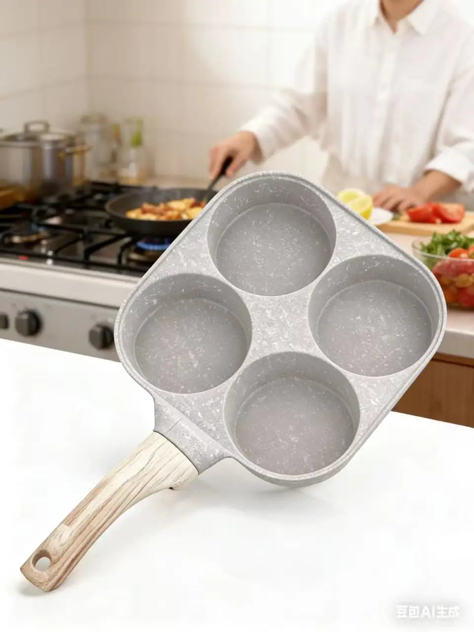 4-hole frying pan breakfast pan nonstick egg hamburger pancake fried egg artifact steak pot