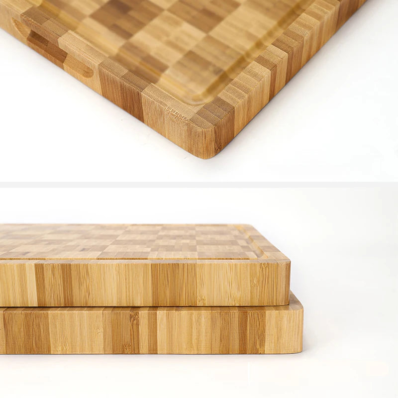Large Bamboo Cutting Board Kitchen Chopping Block Butcher Board for Meat Fruit Vegetables Thick Chopping Board With Juice Groove