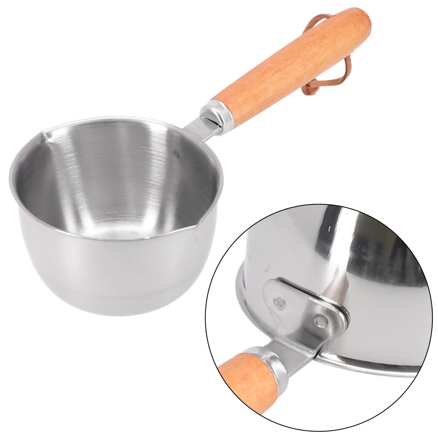 1x Stainless Steel Oil Pot Milk Pan Stainless Steel Sauce Small Saucepan Cooking Boiling Butter Warmer Melting Pan