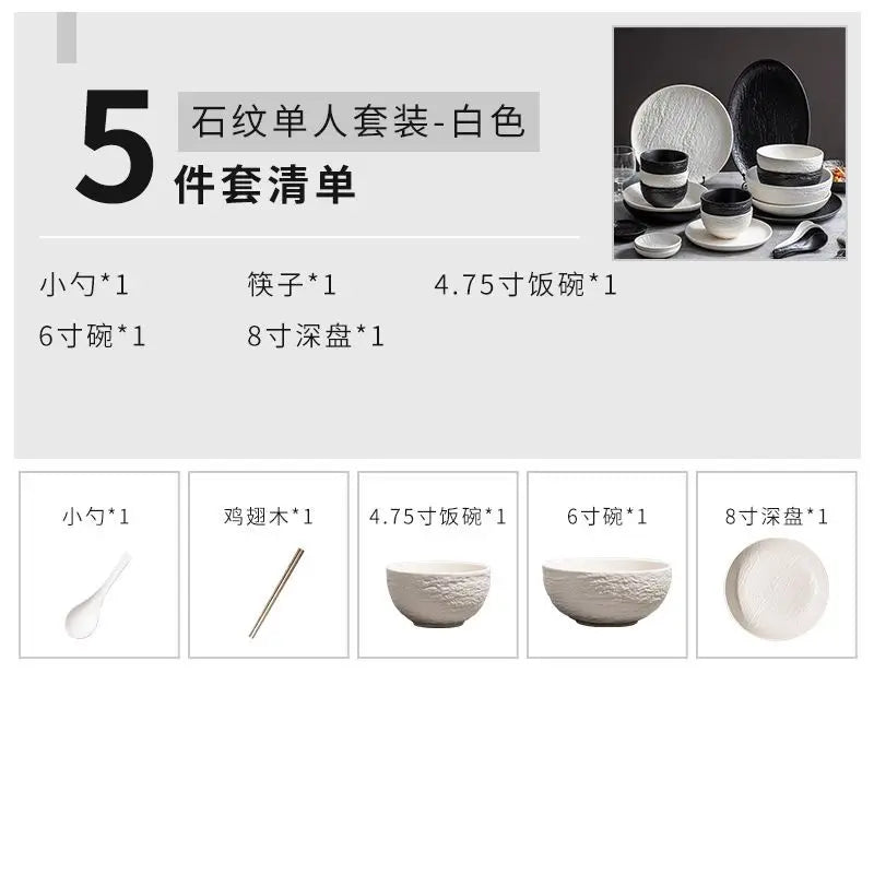 CiHui LIFE Premium Dishes New Tableware Set Household Ceramic Bowl Set Light Luxury 2023