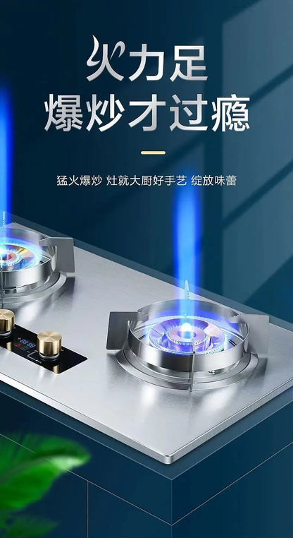Gas gas stove pure copper direct injection fire double stove natural liquefied gas timing embedded desktop stove new