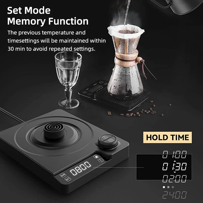 110V/220V Gooseneck Electric Kettle 1.0L Hand Brew Coffee Pot Smart Temperature Control Pot 1200W Rapid Heating Kettle Teapot
