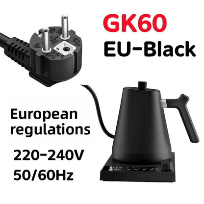 110V 220V 1000W Premium Stainless Steel Ultra-Fast Hot Water Boiler 40-100℃ 600ML Electric Gooseneck Pour Over Coffee Kettle