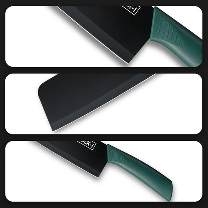 Kitchen knife set, including a small utility knife, chef's knife, and fruit knife with knife covers, for cutting meat, vegetable