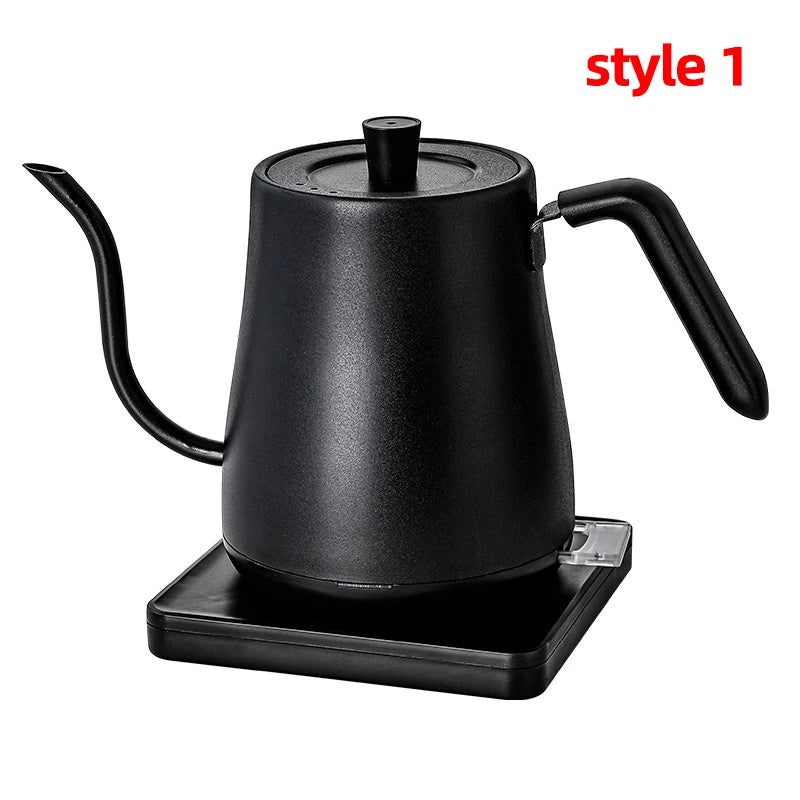 110V/220V Electric Kettle 800ml Hand Brew Coffee Pot Gooseneck Jug Slender Mouth Teapot 304 Stainless Steel Liner Kettle 1000W