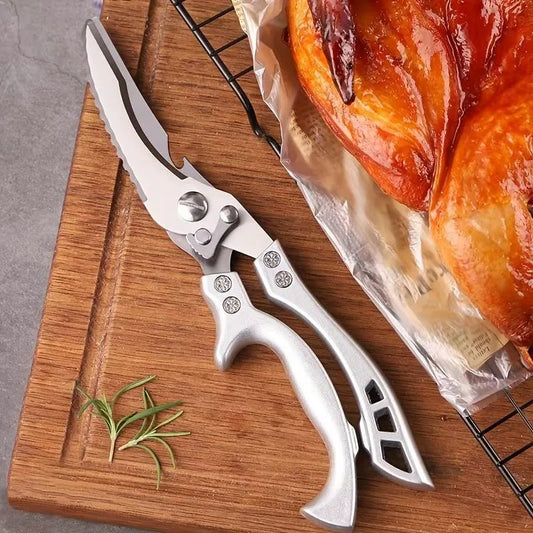 1pc Heavy-Duty Stainless Steel Kitchen Scissors - Multifunctional Poultry Shears for Chicken, Fish & More | Food-Safe