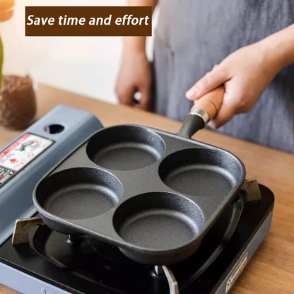 4-Hole Egg Frying Pan Nonstick Cookware Pans Omelet Pan Frying Pot Suitable For Gas Stove Induction Cooker