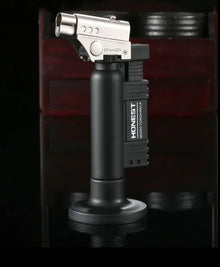 HONEST Creative Double Flame Welding Gun Gas Lighter Safety Lock Switch Jet Fire Open Fire Switching BBQ Kitchen Cigar Lighters