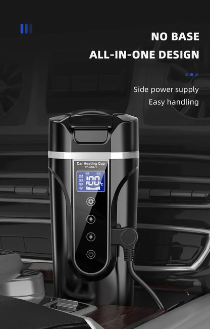 R31 450ml Car Heating Cup 12v/24v Portable Electric Kettle Smart Touch Screen Thermal Mug Temperature Adjustable Car Heating Mug