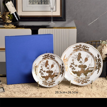 Italian Ceramic Mug Plate Tableware Afternoon Tea Coffee Cup And Saucer Kitchen Accessories Western Food Tableware Set