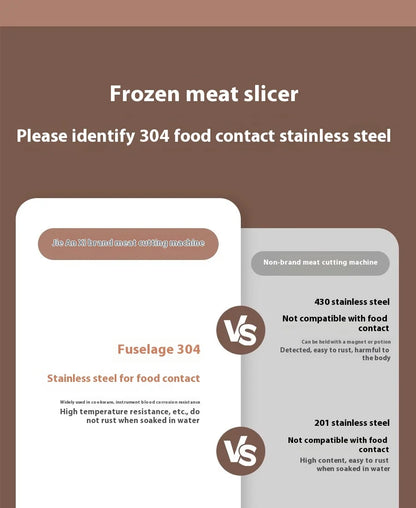 GIANXI Mutton Roll Slicer Machine Stainless Steel Meat Slicer Beef Thin Slice Frozen Meat Household Barbecue Hot Pot Cooking