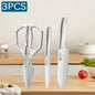 WXCOO Professional Scissor Set Stainless Steel Kitchen Knives BBQ Meat Cutting Japanese Santoku Knife Kitchen Supplies