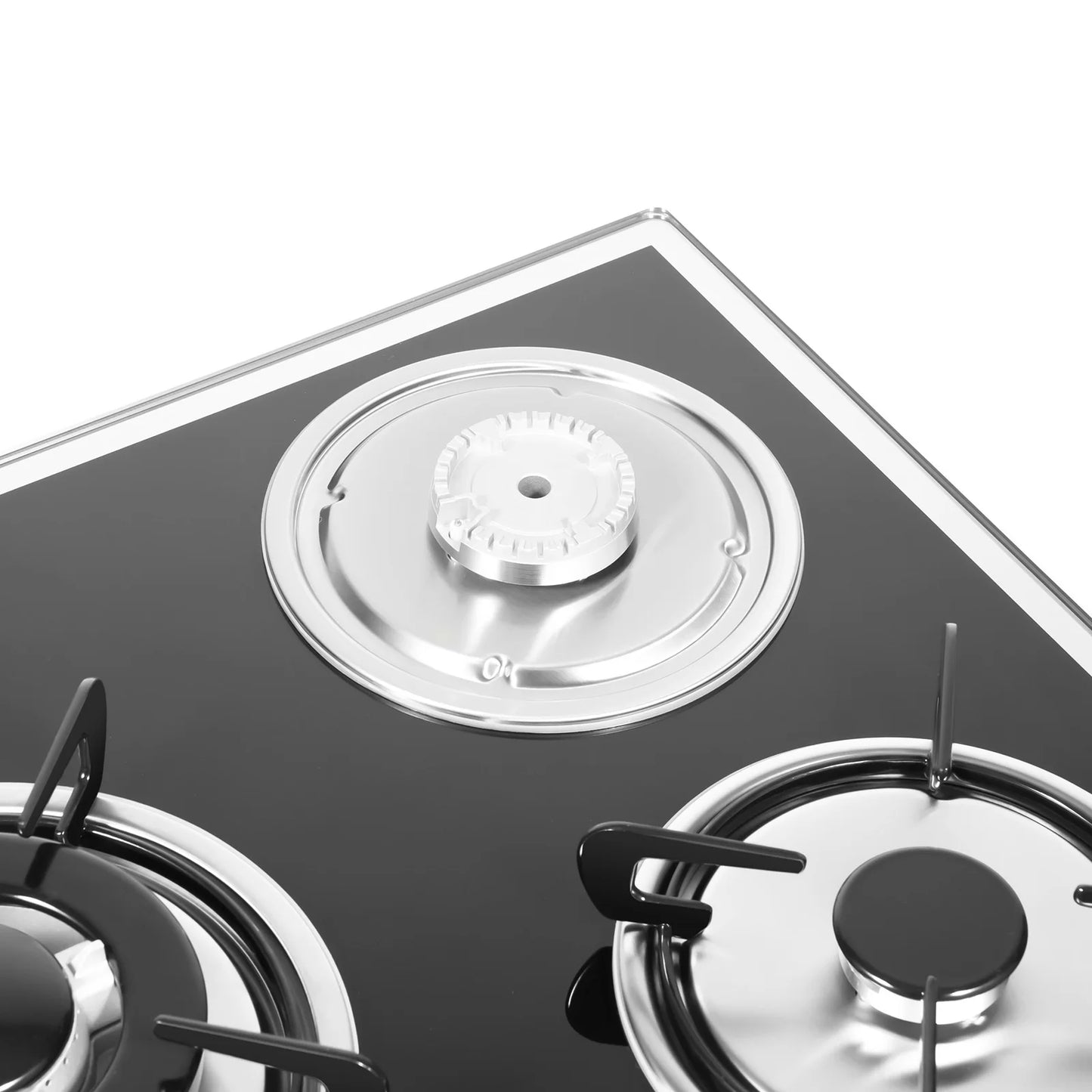 5 Burner Built-in Gas Cooktop Glass Top 3KW Dual Ring High Power Energy Saving 63% Efficiency LPG Natural Gas Stove