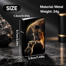 Creative Lighter With Warm Lion Cub And Adult Lion Glowing Art Pattern, Exquisite Moon Background Themed Decor, Portable Stylish Accessory For Daily Use Gifting Outdoor Travel Any Occasions A Humorous And Interesting Lighter