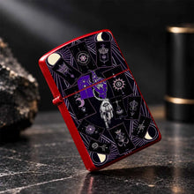 Mystical Tarot Astrology Themed Pocket Lighter, Occult Celestial Esoteric Aesthetic Portable Igniter, Stylish Dark Art Creative Accessory For Daily Use, Rituals, Gifting And Any Scenes, Unique Divination Pattern Exquisi A Hum