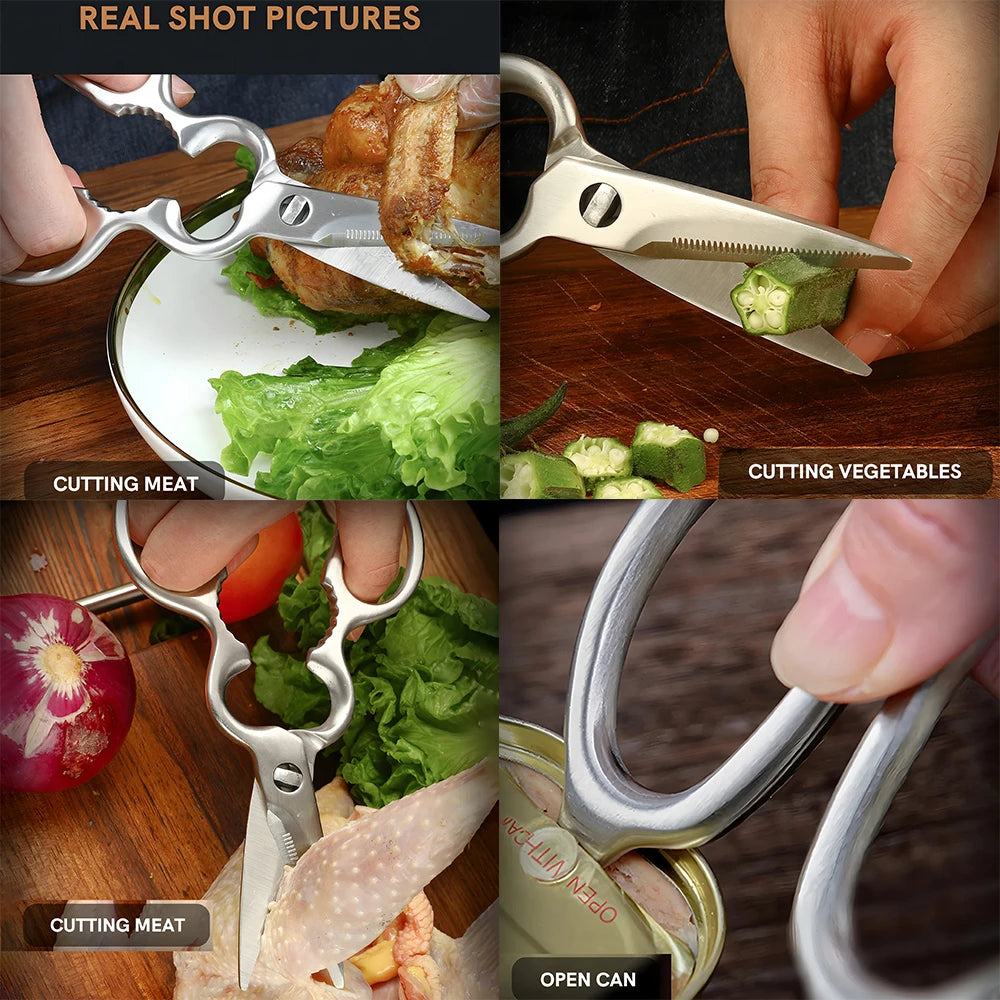Chicken Bone Kitchen Scissors Kitchen Duck Fish Stainless Steel Cooking Scissors BBQ Scissors Food Scissors Scissors Tools