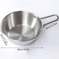 Round Rice Wine Bowl with Handle Stainless Steel Household Food Sauce Bowls Cups Tableware Dinnerware Kitchen Utensils