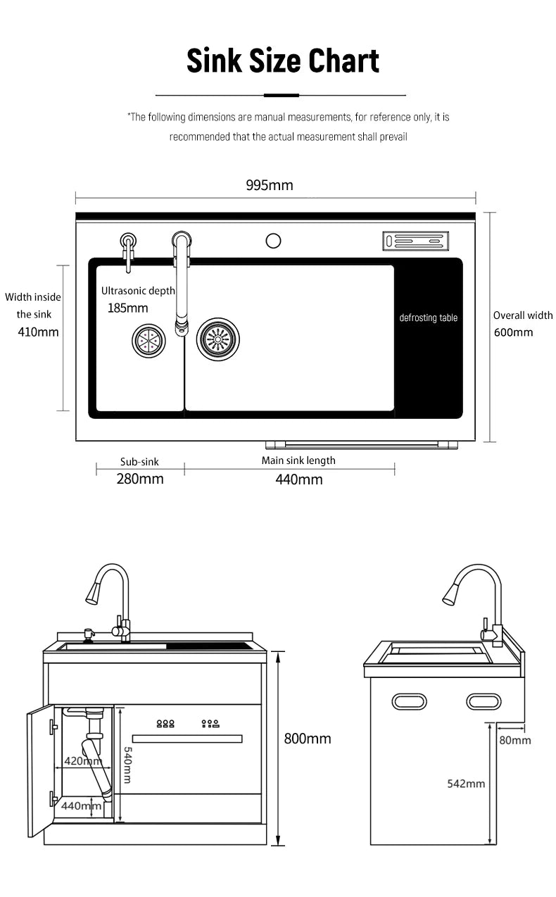 Integrated Sink Dishwasher Kitchen Built In 1000mm Sink Dishwasher Machine Automatic Smart In Stainless Steel Sink Dishwashers