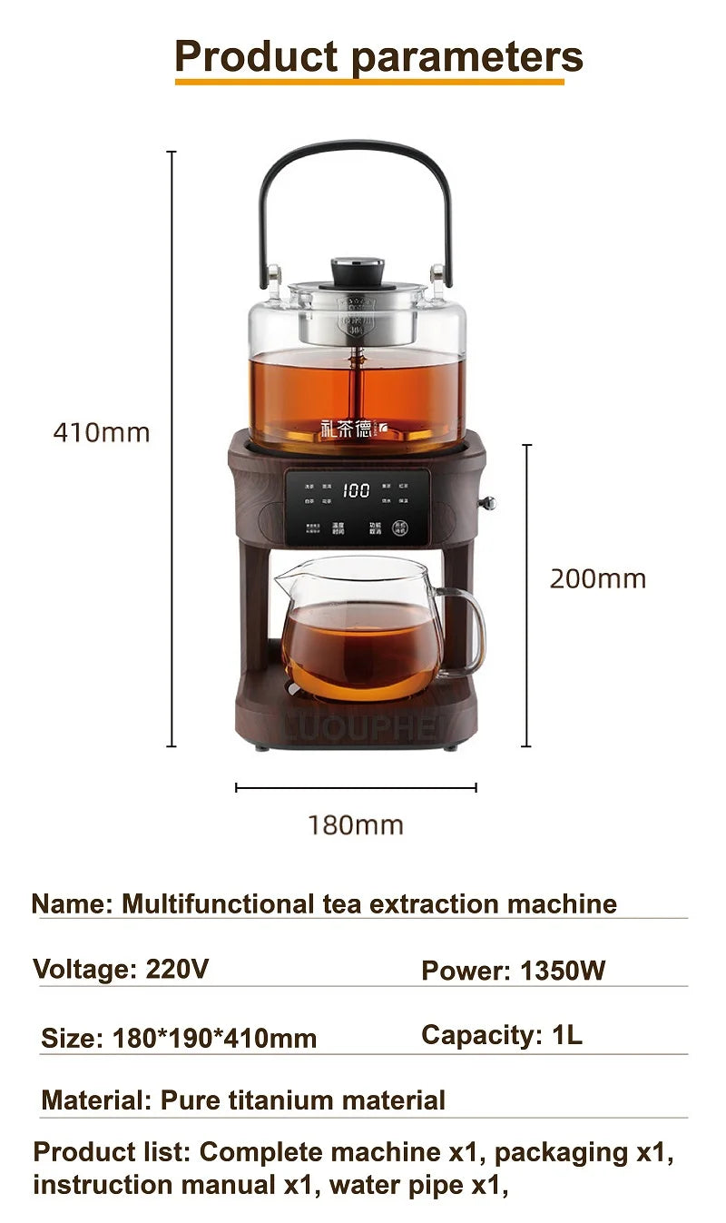 1L Electric Kettle Office Pure Titanium Steam Tea Kettle Home Keep Warm Floral Tea Kettle Auto Water Supply Electric Tea Kettle