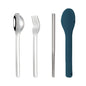 3pcs/set With Silicone Case Travel Cutlery Set Rust-proof Reusable Flatware Set 304 Stainless Steel Mirror Polished