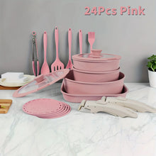 24pcs/7pcs/5pcs Cookware Set Non-Stick Pots & Pans Induction-Ready Kitchen Cookware Set Includes Skillet/Frying Pan/Soup Pot/Ste