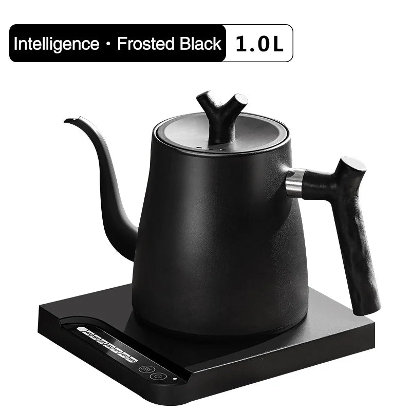 TINSOL 1L Electric Gooseneck Kettle, Manual Brewing Coffee Pot, Smart Teapot, Temperature Control Kettle, 1200W Fast Heating