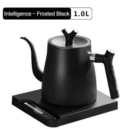 TINSOL 1L Electric Gooseneck Kettle, Manual Brewing Coffee Pot, Smart Teapot, Temperature Control Kettle, 1200W Fast Heating