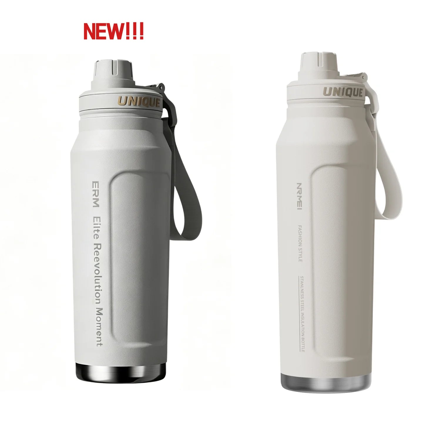 1L Insulated Cold Water Bottle Thermos Stainless Steel Tumbler Qutdoor Sports Handle Vacuum Flasks Double Wall Cup