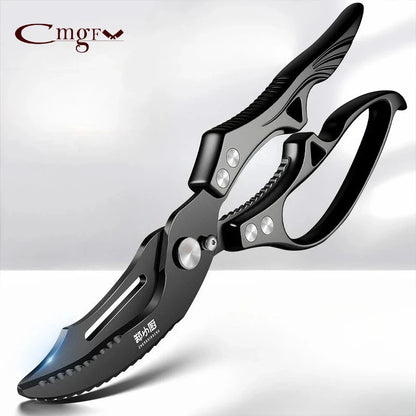 Heavy duty Kitchen scissors Black titanium Scissors Multi-purpose Sharp Cutting Chicken Duck Goose Meat Vegetables Fish