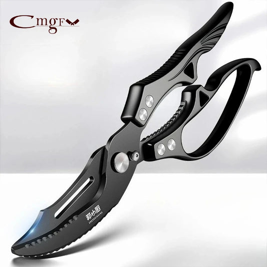 Heavy duty Kitchen scissors Black titanium Scissors Multi-purpose Sharp Cutting Chicken Duck Goose Meat Vegetables Fish
