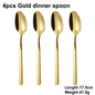 4/6/12/16/18/20/24Pcs Gold Cutlery Set Stainless Steel 304 Tableware Elegant Western Knife Fork Spoon Mirror Dinner Set