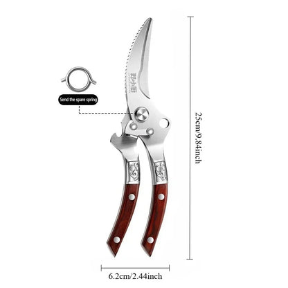 Multi-purpose Kitchen scissors Stainless Steel Heavy-duty Poultry Shears suitable for Bones Chicken Meat Fish Seafood Vegetables