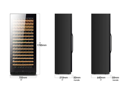 Home Kitchen Wine and Beverage Refrigerator Double Door Cooler Dual Zone Temperature 16 Shelves