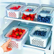 6pcs/set Large Capacity Fruit Storage Containers for Fridge with Removable Colander,Keep Berry Fruit Fresh Longer